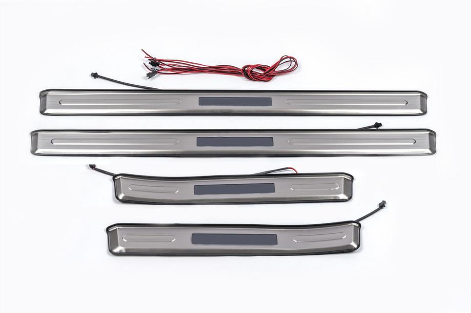 Toyota Land Cruiser Prado 150 2009-2023 Seuils de porte lumineux (4 pcs, inox) Photo 2