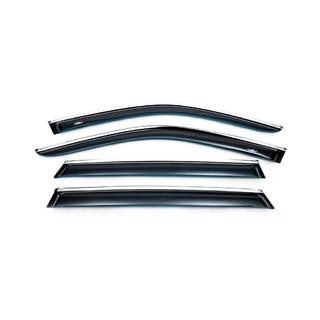 Déflecteurs de vitres avec moulure chromée (4 pcs, HIC) BMW X5 E70 2007-2013 photo 1