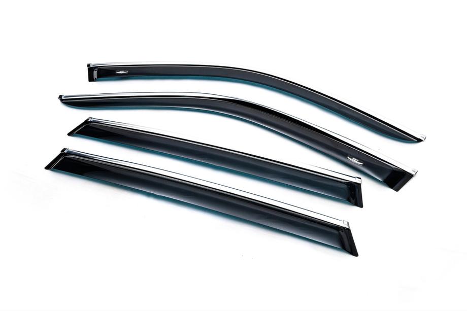 BMW X5 E70 2007-2013 Déflecteurs de vitres avec moulure chromée (4 pcs, HIC) Photo 2