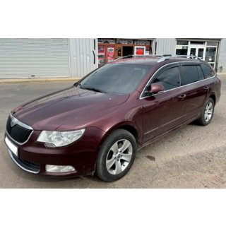 Déflecteurs de vitres avec moulure chromée SW (4 pcs, HIC) Skoda Superb 2009-2015 photo 3