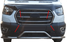 Ford Transit 2014- Entourage de Calandre Chromé (2019+, 4 pcs, Acier Inoxydable) Carmos - Acier Inoxydable Turc photo 1