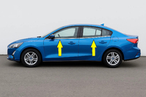 Ford Focus IV 2018- Encadrement inférieur de vitres OmsaLine HB, SD (4 pcs, inox) Carmos - Acier Inoxydable Turc photo 1