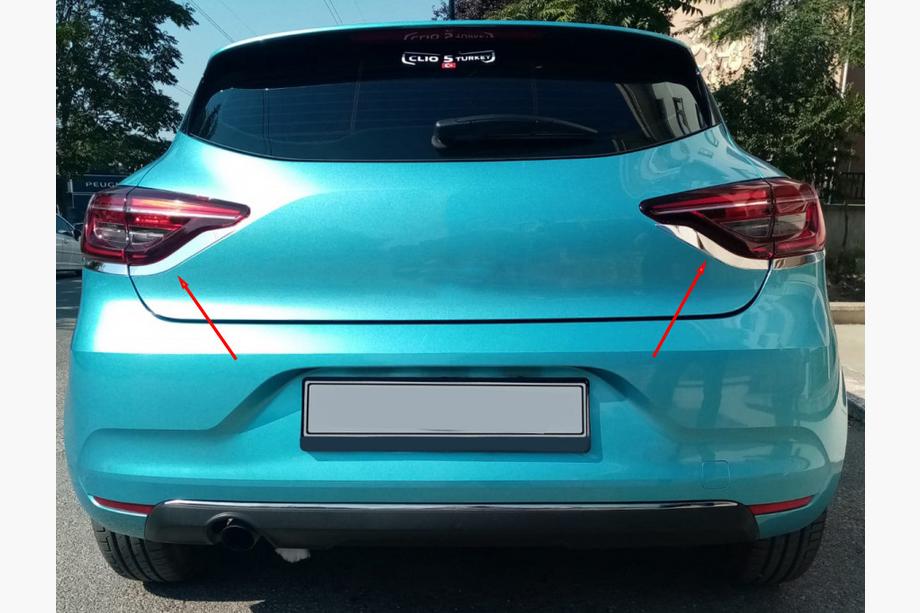 Renault Clio V 2019- Caches Feux Arrière Chromés (2 pcs, Acier Inoxydable) Image