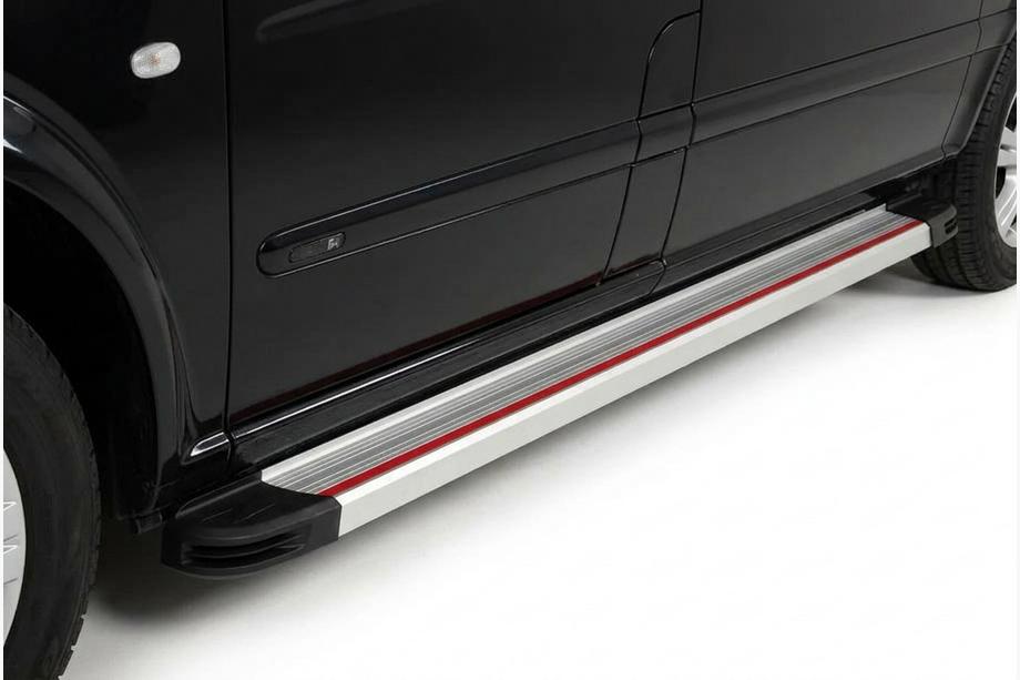 Mercedes Vito/V-class W447 2014- Marchepieds Latéraux Maya Rouge-Gris (2 pcs, Aluminium) Longue (ExtraLong) Image
