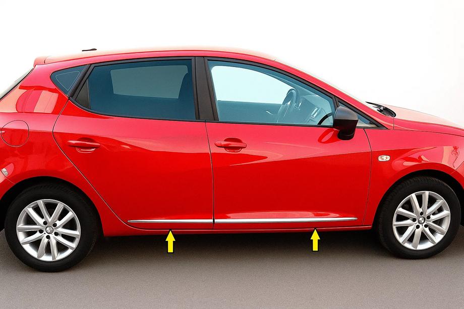 Seat Ibiza 2017- Moulures de Portes Chromées (4 pcs, Inox) Image