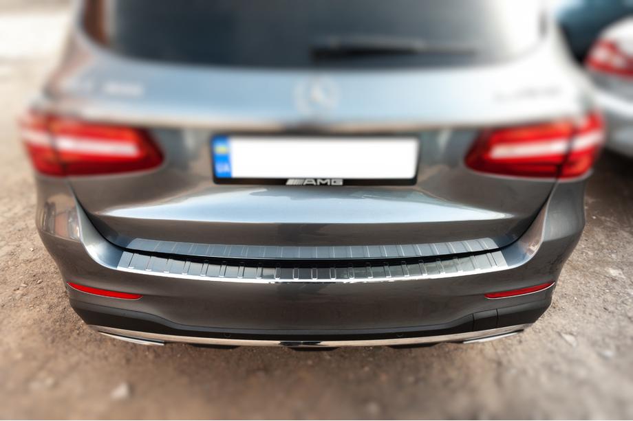 Mercedes GLC X253 2015-2022 Protection de pare-chocs arrière Carmos (2015-2019, inox) Photo 4