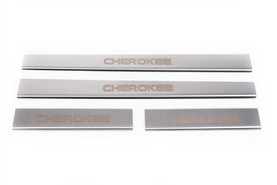Jeep Cherokee/Liberty 2007-2013 Seuils de porte Carmos V1 (4 pcs, inox) Photo 2