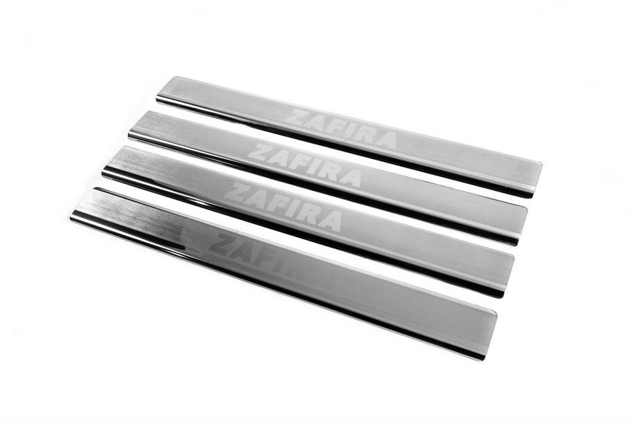 Opel Zafira B 2005–2011 Seuils de porte Carmos V3 (4 pcs, inox) Photo 2
