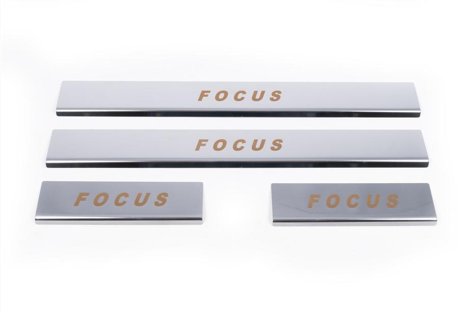 Ford Focus I 1998-2005 Seuils de porte Carmos V1 (4 pcs, inox) Photo 2