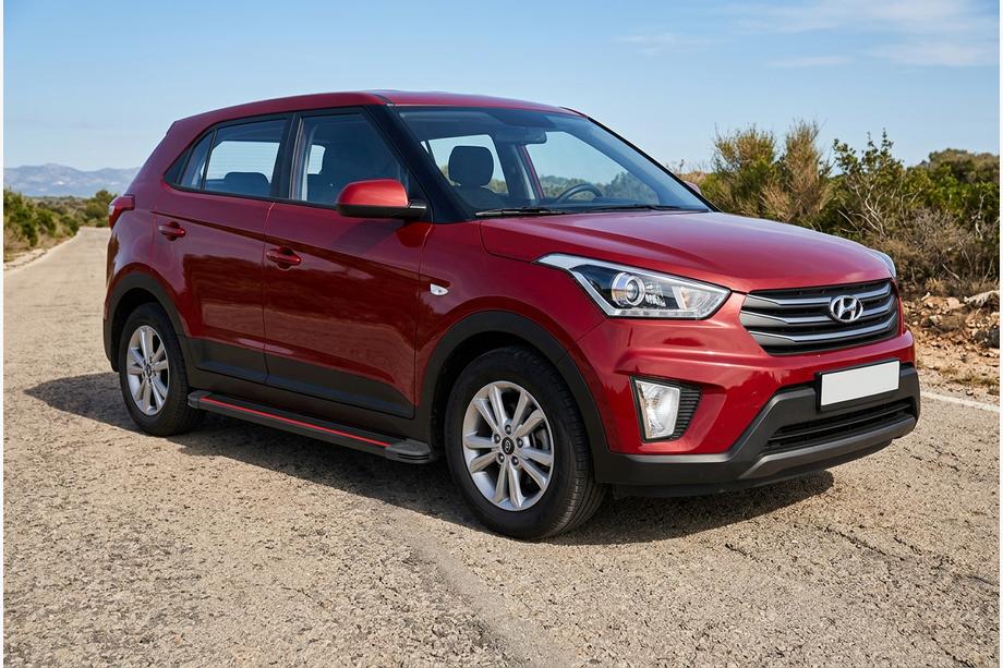 Hyundai Creta 2014-2020 Marchepieds Latéraux Maya Red (2 pcs, Aluminium) Image