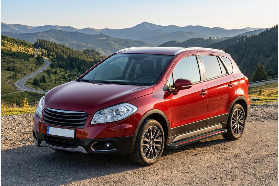 Suzuki SX4 S-Cross 2013-2016 Marchepieds Latéraux Maya Red (2 pcs, Aluminium) Image