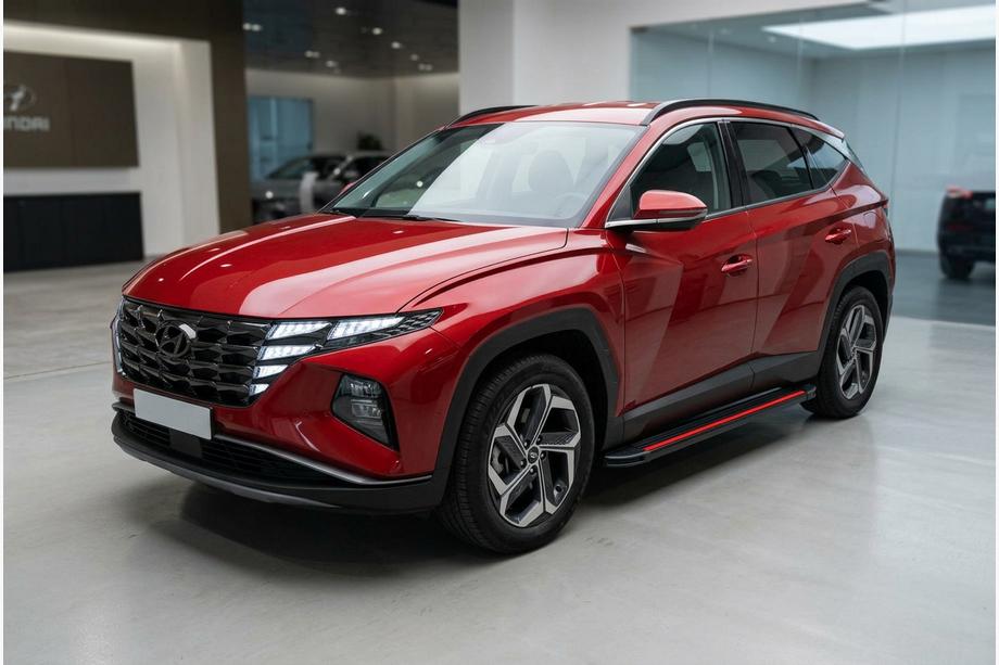 Hyundai Tucson NX4 2021- Marchepieds Latéraux Maya Red (2 pcs, Aluminium) Image