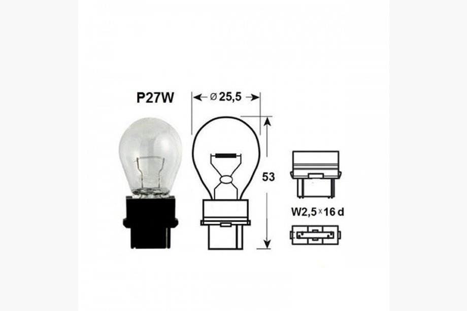 Ampoule de Signalisation Narva 17941 P27W 12V 27W W2,5x16d Photo 2