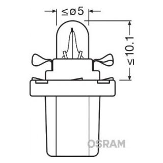 Ampoule Témoin Osram 2721MF 1,2W 12V B8,5d 5X10FS photo 3