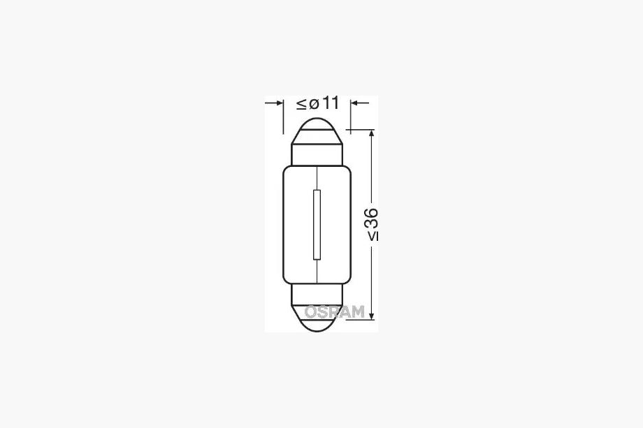 Ampoule Témoin Osram 6423-02B C5W 36mm 24V SV8.5-8 Photo 2