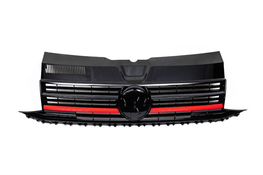 Volkswagen T6 2015-2024 Calandre avant avec bande rouge (pour emblème) Photo 3