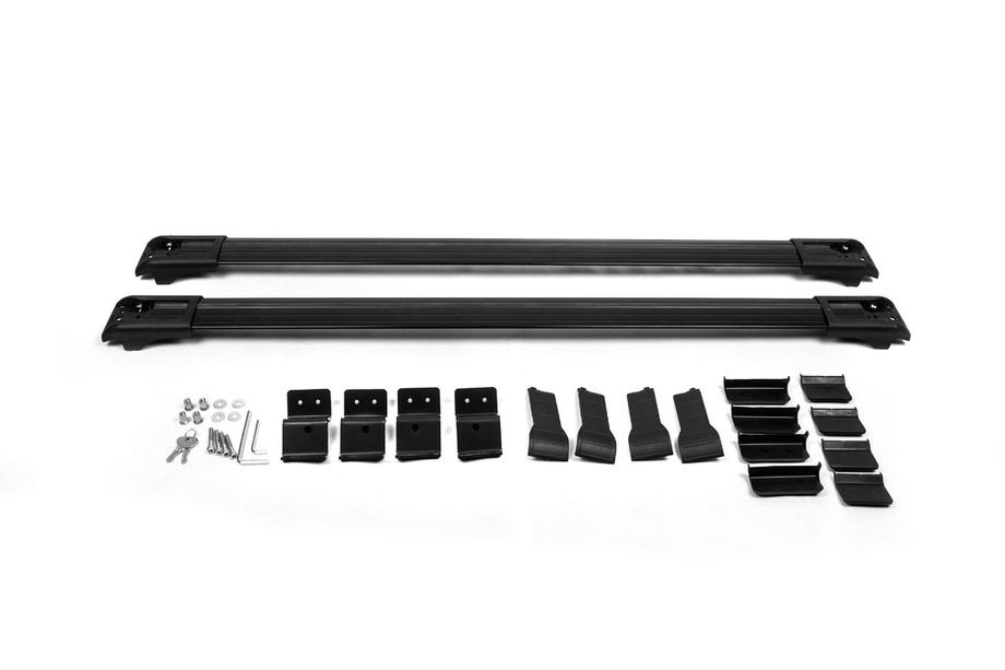 Renault Duster 2018-2024 Barres de toit pour barres longitudinales verrouillables Wingbar V1 (2 pcs) Noir Photo 3