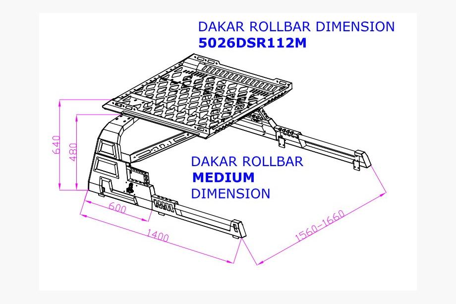 Toyota Hilux 2006-2015 Arceau avec panier Dakar (sans volets roulants) Photo 4
