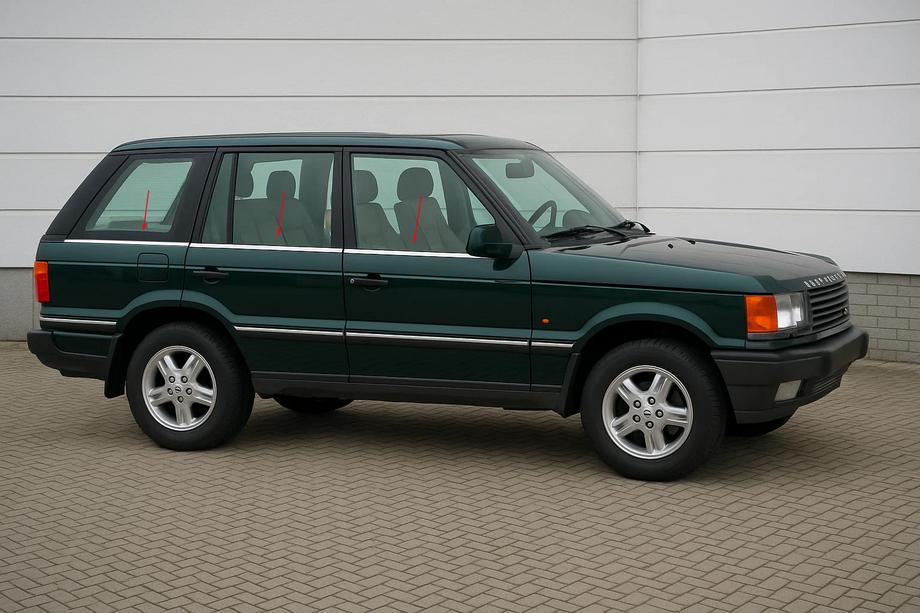 Range Rover II P38A 1997-2002 Encadrement inférieur de vitres inox Image
