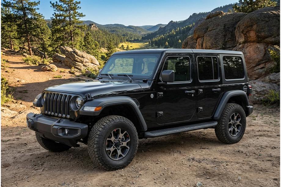 Jeep Wrangler 2018- Marchepieds Latéraux Tayga Black (2 pcs, Aluminium) Image