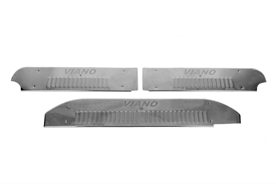 Mercedes Viano 2004-2014 Seuils de porte intérieurs Carmos V4 inox 3 pcs, Carmos - Acier Turc Photo 2