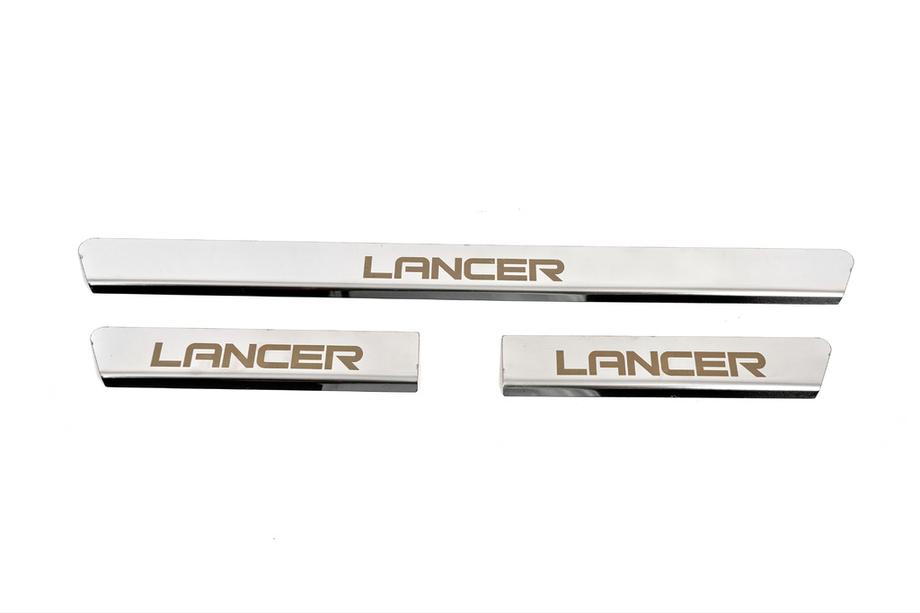 Mitsubishi Lancer 9 2004-2008 PROMO! Seuils de porte Carmos (3 pcs, inox) Photo 1