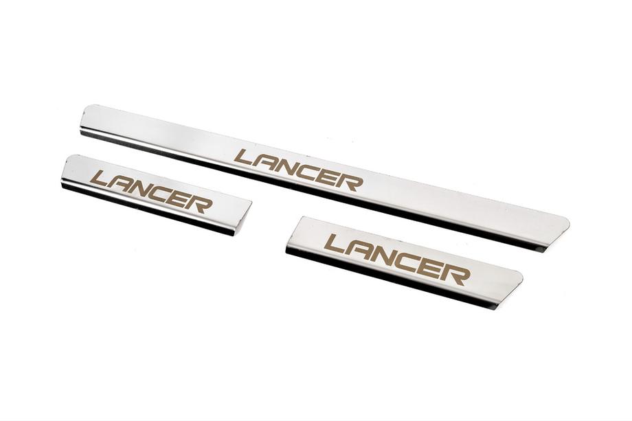 Mitsubishi Lancer 9 2004-2008 PROMO! Seuils de porte Carmos (3 pcs, inox) Photo 2