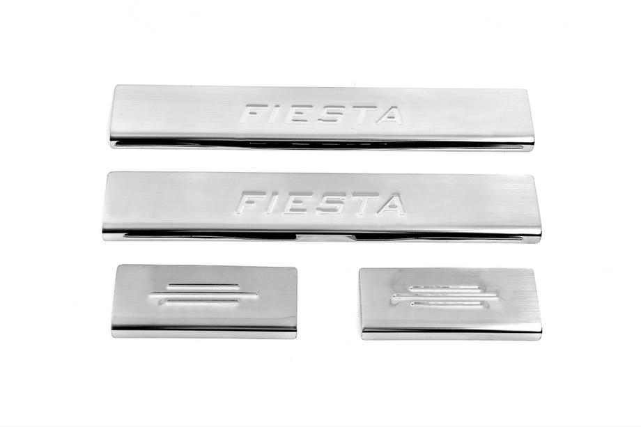 Ford Fiesta 2002-2008 Seuils de porte inox Carmos V2 (4 pcs) Image