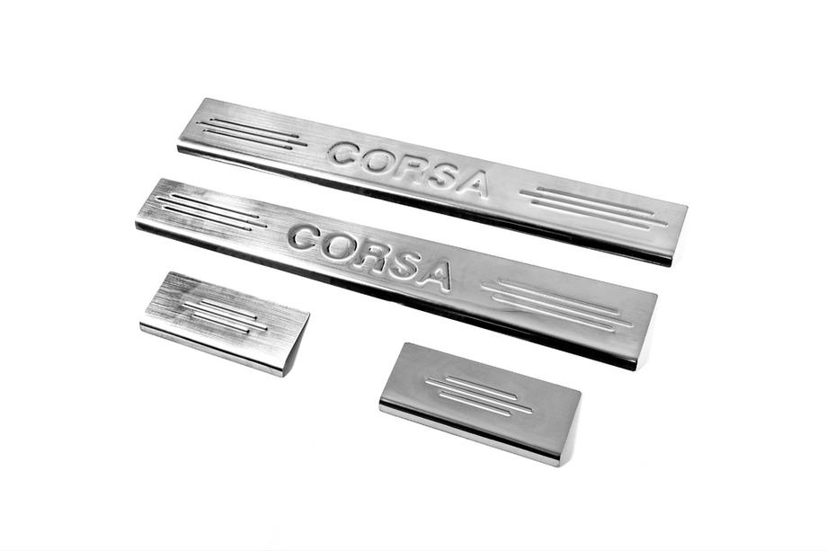Opel Corsa C 2000-2006 Seuils de porte inox Carmos V2 (4 pcs) Image