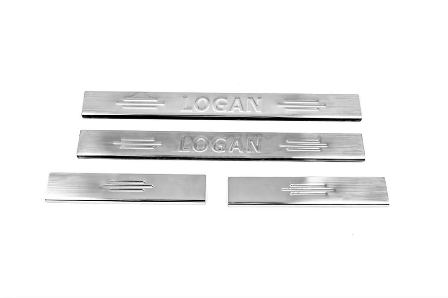 Renault Logan I 2008-2013 Seuils de porte Carmos V2 (4 pcs, inox) Photo 1
