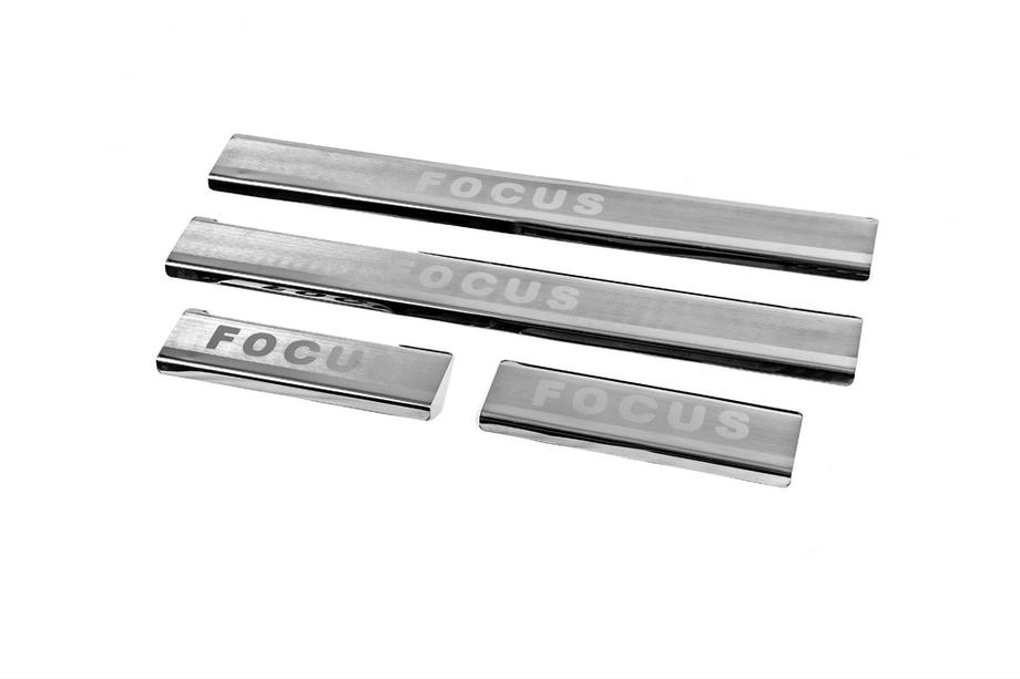 Ford Focus I 1998-2005 Seuils de porte inox Carmos V2 (4 pcs) Photo 1