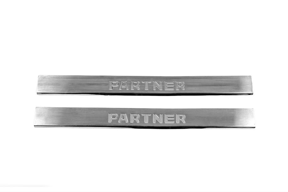 Peugeot Partner 1996-2008 Seuils de porte V2 (Carmos, 2 pcs, acier inoxydable) Photo 2
