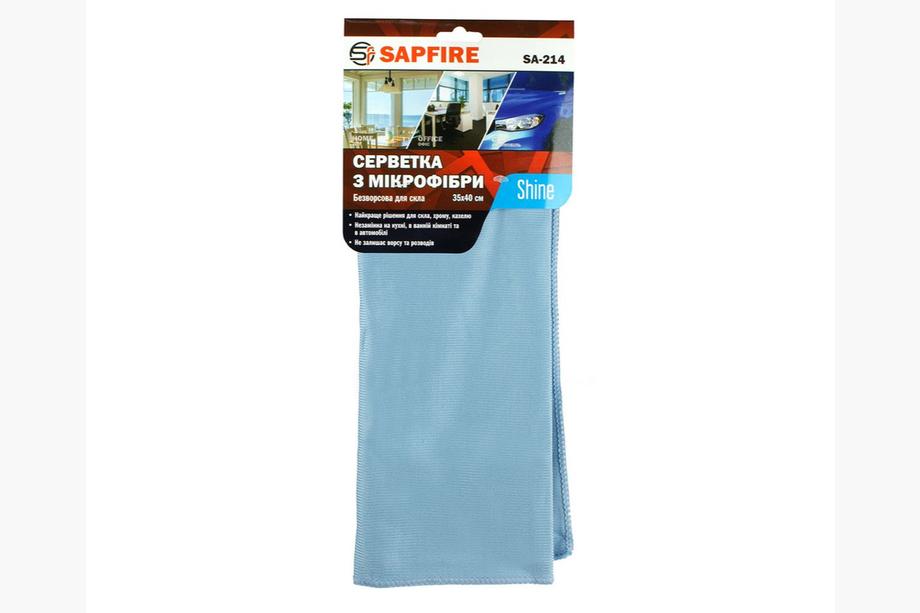 Lingettes pour vitres 35x40 cm bleu SA-214 SAPFIRE Shine Image