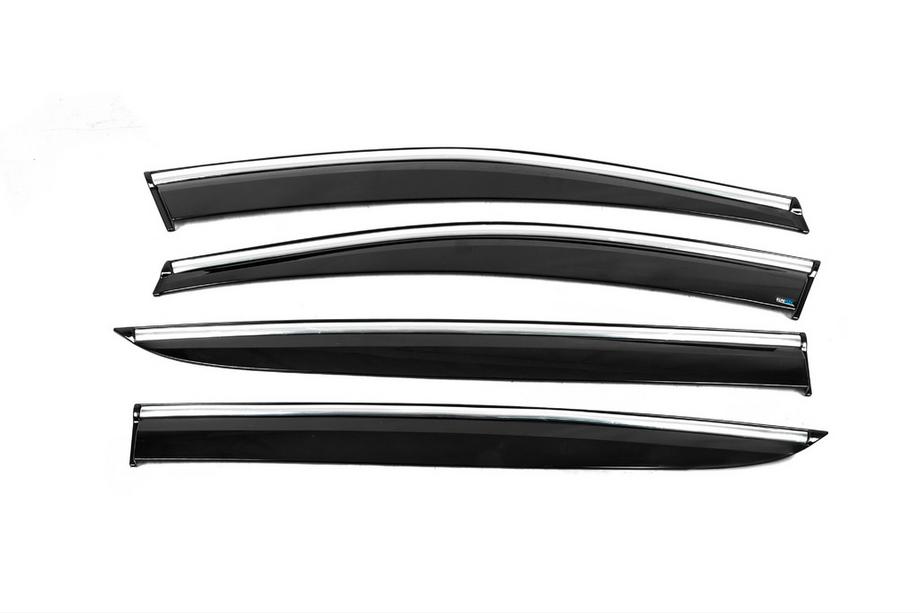 Kia Sportage 2015-2021 Déflecteurs de Vitres avec Moulure Chromée (4 pcs, Sunplex Chrome) Photo 2