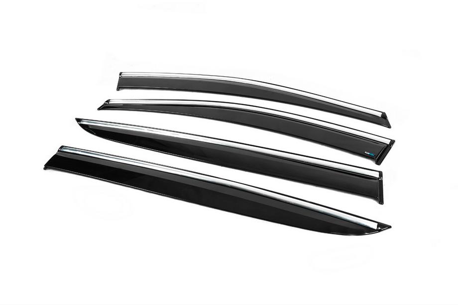 Kia Sportage 2015-2021 Déflecteurs de Vitres avec Moulure Chromée (4 pcs, Sunplex Chrome) Photo 3