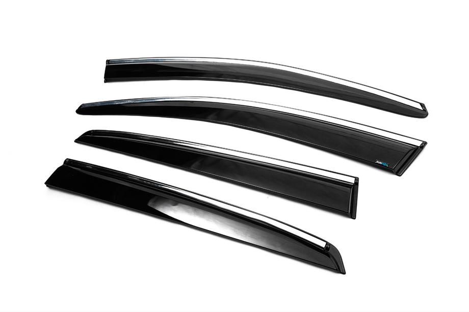Volkswagen Golf 7/E-Golf 2012-2020 Déflecteurs de Vitres avec Moulure Chromée HB (4 pcs, Sunplex Chrome) Photo 6