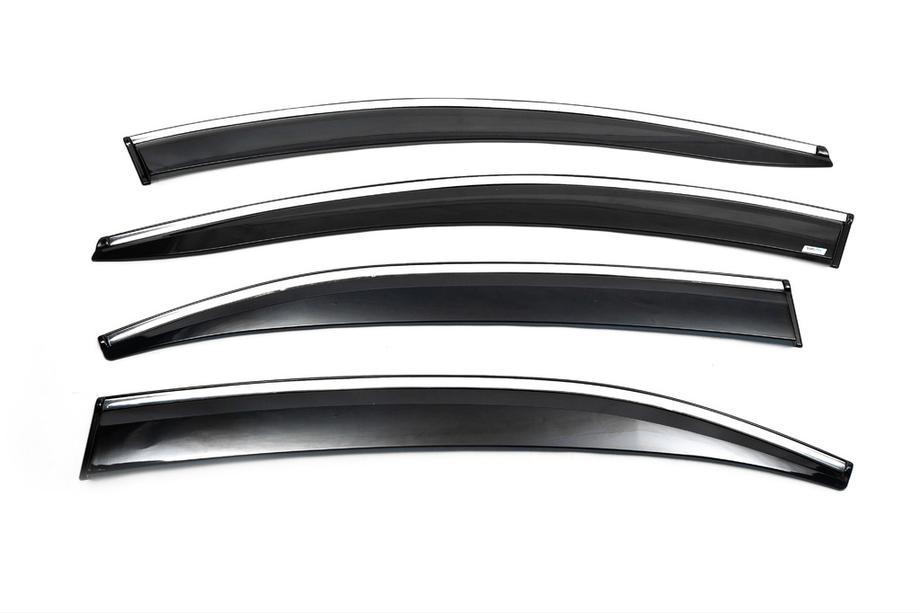 Volkswagen Jetta 2011-2018 Déflecteurs de Vitres avec Moulure Chromée (4 pcs, Sunplex Chrome) Photo 3
