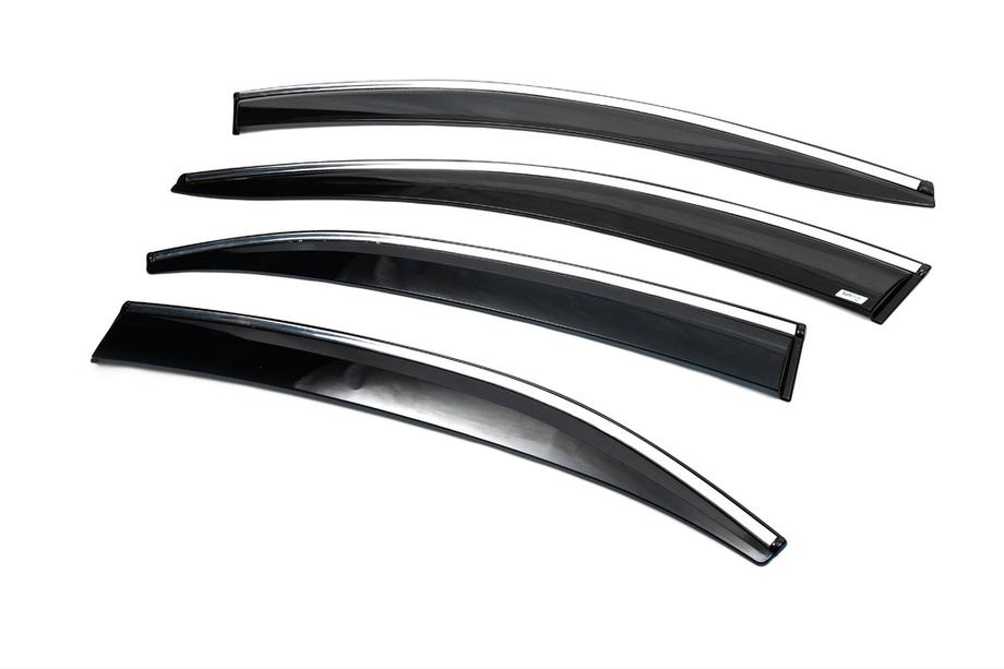 Volkswagen Jetta 2011-2018 Déflecteurs de Vitres avec Moulure Chromée (4 pcs, Sunplex Chrome) Photo 4