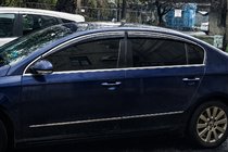 Volkswagen Passat B6 2006-2012 Déflecteurs de Vitres avec Moulure Chromée (4 pcs, Sunplex Chrome) photo 3