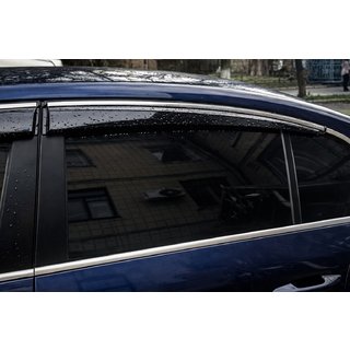 Déflecteurs de Vitres avec Moulure Chromée (4 pcs, Sunplex Chrome) Volkswagen Passat B6 2006-2012 photo 2