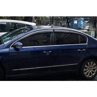 Déflecteurs de Vitres avec Moulure Chromée (4 pcs, Sunplex Chrome) Volkswagen Passat B6 2006-2012 photo 3