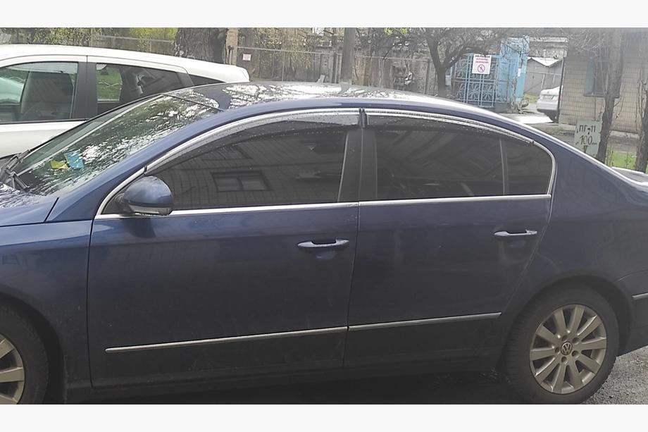 Volkswagen Passat B7 2012-2015 Déflecteurs de Vitres avec Moulure Chromée SD (4pcs, EU, Sunplex Chrome) Image