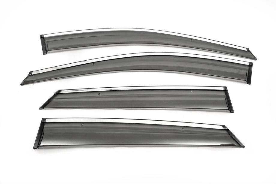 Hyundai IX-35 2010-2015 Déflecteurs de vitres chromés (4 pcs, ABM) Image