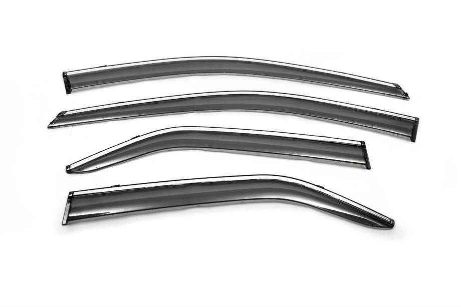 Toyota Camry 2011–2017 Déflecteurs de vitres avec moulure chromée (4 pcs, Libao) Image