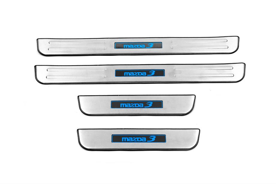 Mazda 3 2009-2013 Seuils de porte Libao LED (4 pcs, inox) Photo 1