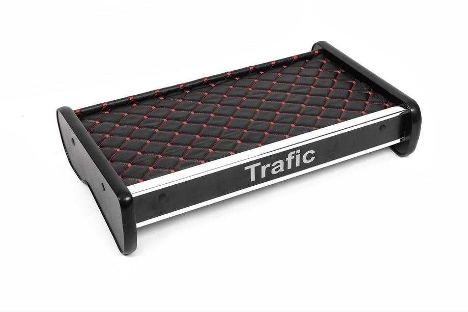 Renault Trafic 2001–2015 Tablette de tableau de bord (2001-2010, Noir avec surpiqûre rouge) Image