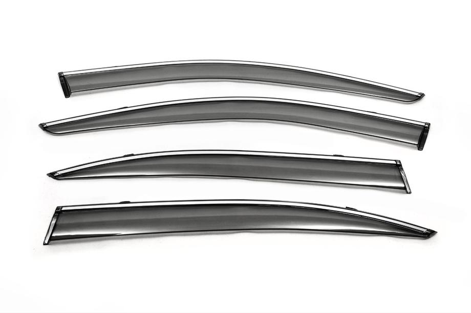 Skoda Octavia II A5 2010-2013 Déflecteurs de vitres chromés LiftBack (4 pcs, Libao) Photo 1