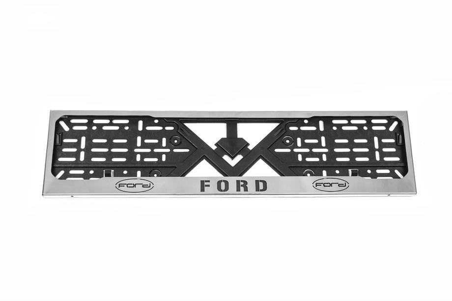 Ford Cadre de plaque d'immatriculation chromé Ford (1 pc, acier inoxydable) Image