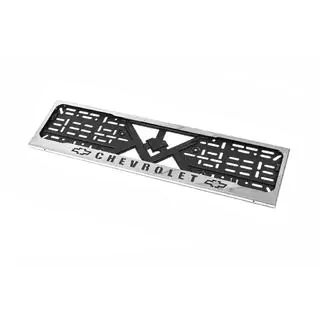 Cadre de plaque d'immatriculation chrome Chevrolet (1 pc, acier inoxydable) photo 2