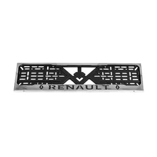 Cadre de Plaque Chromé Renault (1 pc, Acier Inoxydable)